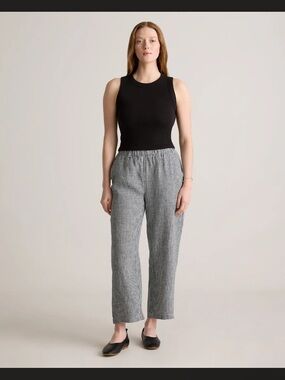 Quince 100% European Linen Pants in Classic Gingham
